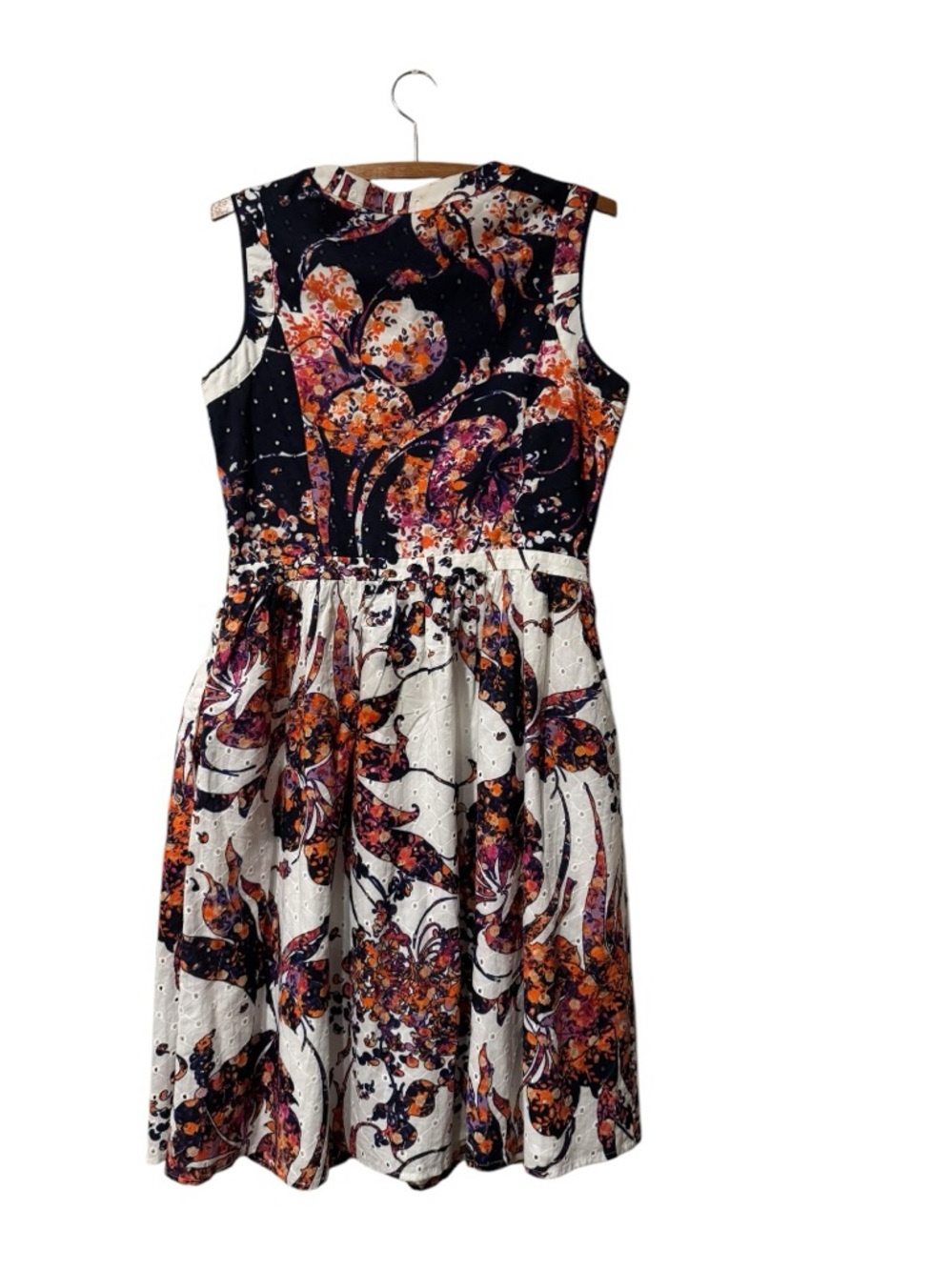 Adrianna Papell Floral Sleeveless Dress Fit & Flare Pockets Size 8 NWT - Picture 3 of 6